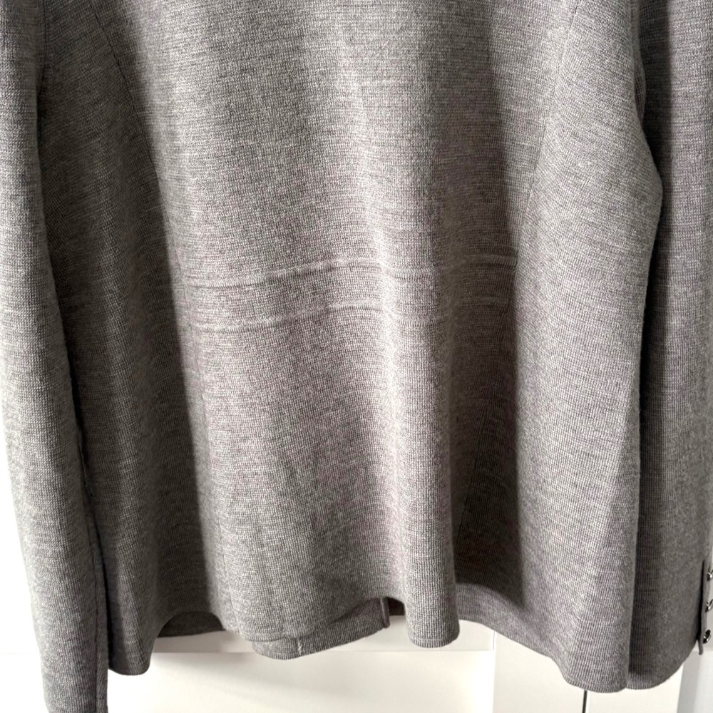 Talbots Women's Grey 100% Merino Wool Unstructured Blazer in Size XL - Picture 8 of 11